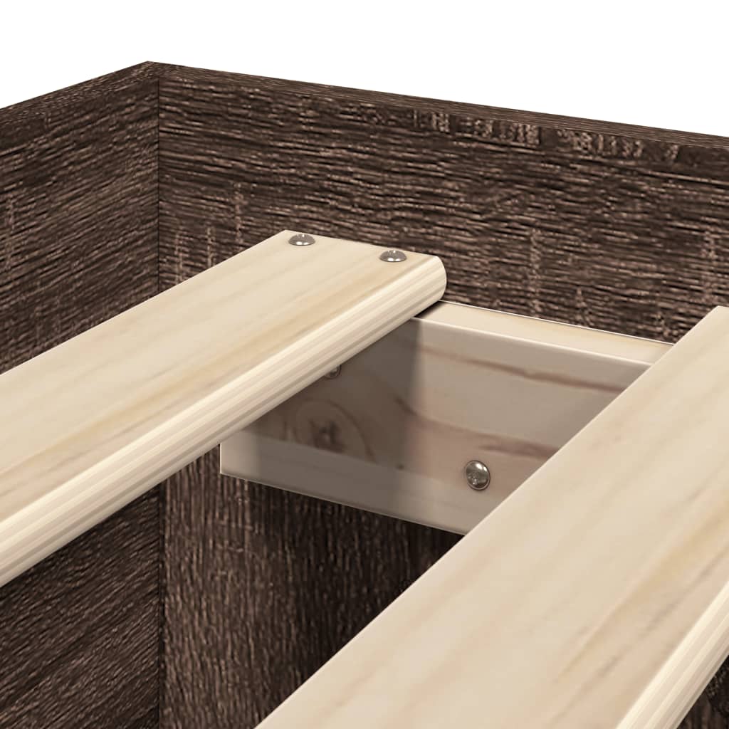 Bed Frame without Mattress Brown Oak 75x190 cm Small Single Engineered Wood