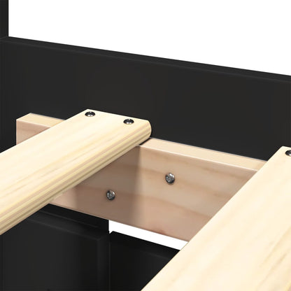 Bed Frame with Headboard without Mattress Black 180x200 cm Super King