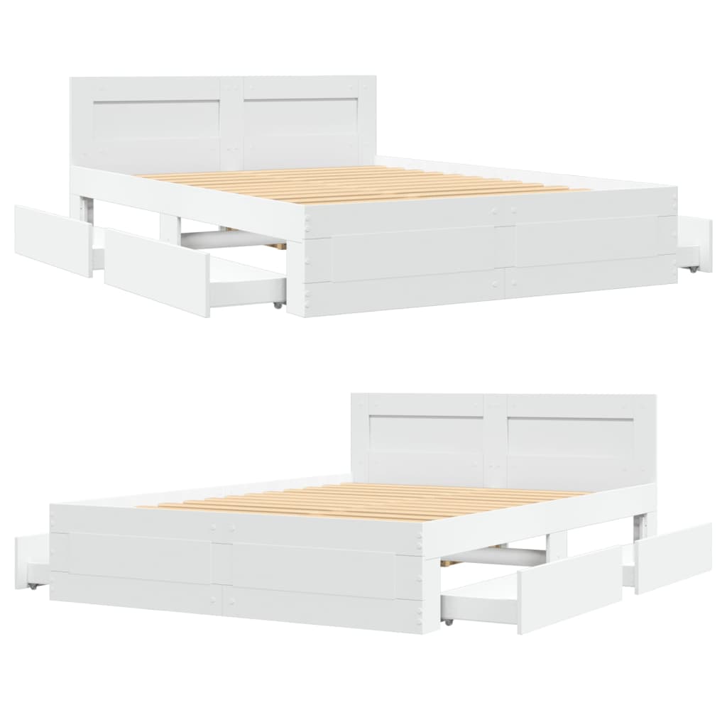 Bed Frame with Headboard without Mattress White 120x200 cm