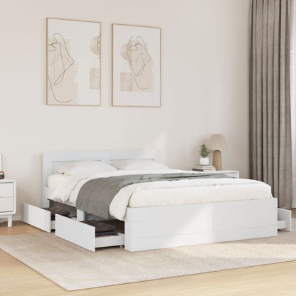 Bed Frame with Headboard without Mattress White 120x200 cm