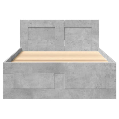 Bed Frame with Headboard without Mattress Concrete Grey 90x200 cm