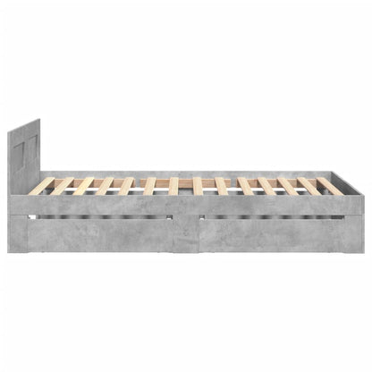 Bed Frame with Headboard without Mattress Concrete Grey 90x200 cm