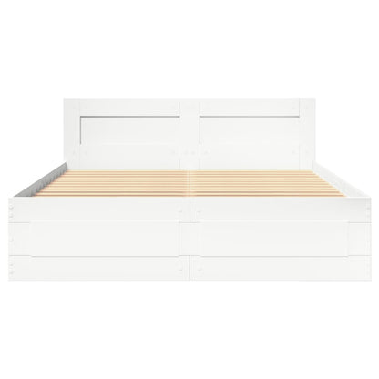 Bed Frame with Headboard without Mattress White 120x190 cm Small Double