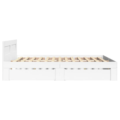 Bed Frame with Headboard without Mattress White 120x190 cm Small Double