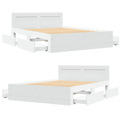 Bed Frame with Headboard without Mattress White 120x190 cm Small Double