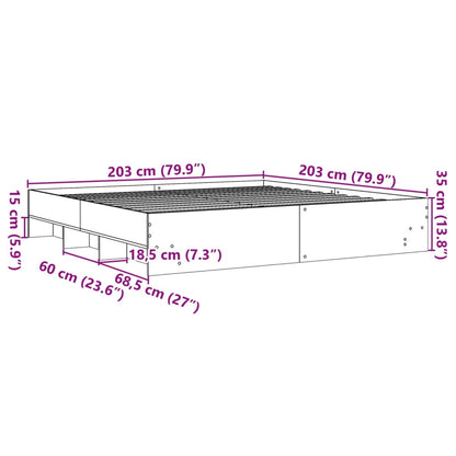 Bed Frame without Mattress Concrete Grey 200x200cm Engineered Wood