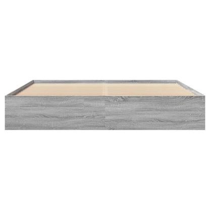 Bed Frame without Mattress Grey Sonoma 200x200 cm Engineered Wood
