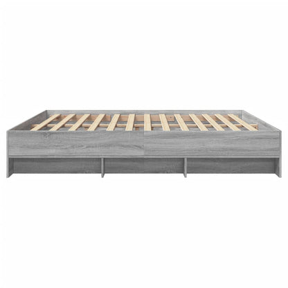 Bed Frame without Mattress Grey Sonoma 200x200 cm Engineered Wood