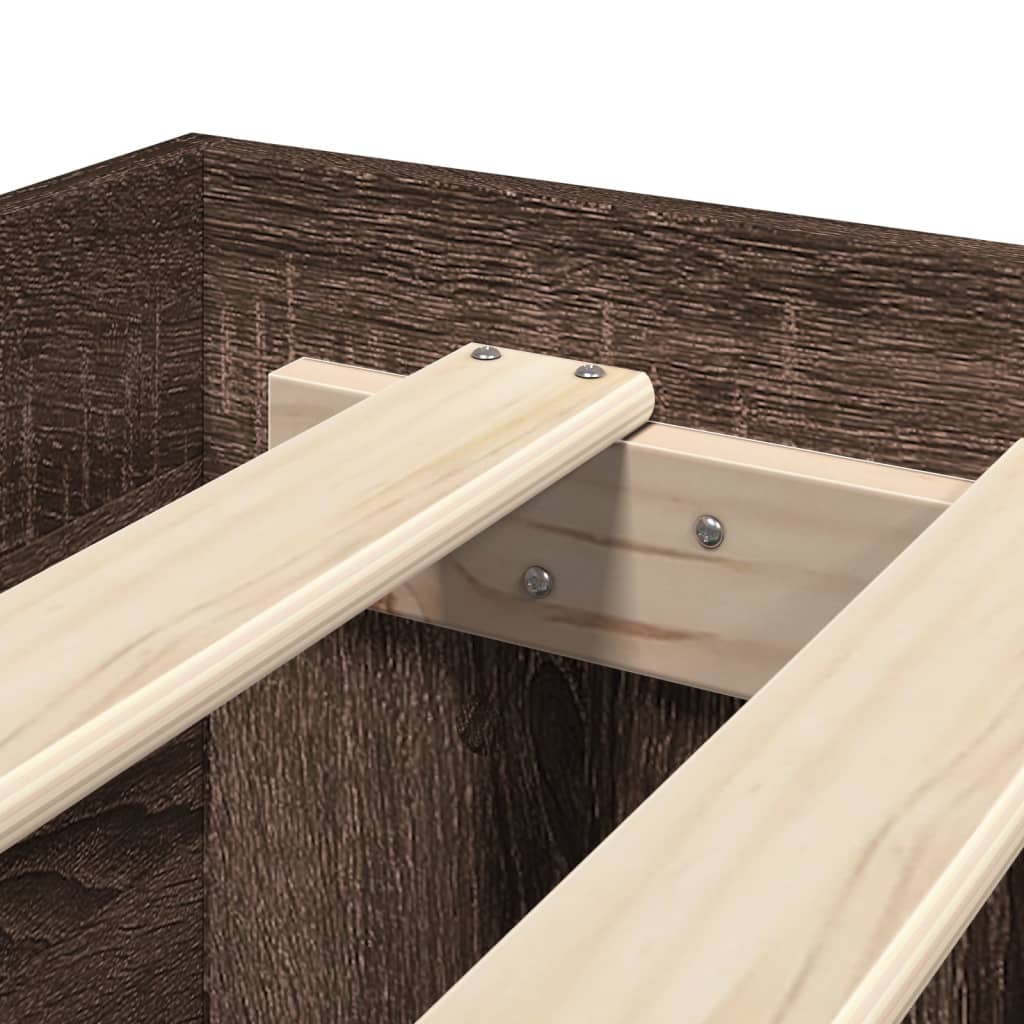Bed Frame without Mattress Brown Oak 200x200 cm Engineered Wood