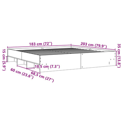 Bed Frame without Mattress White 180x200 cm Super King Engineered Wood
