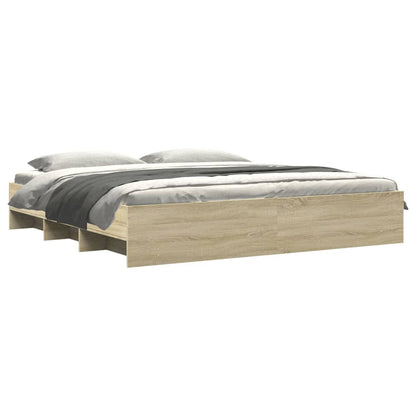 Bed Frame without Mattress Sonoma Oak 180x200 cm Super King Engineered Wood