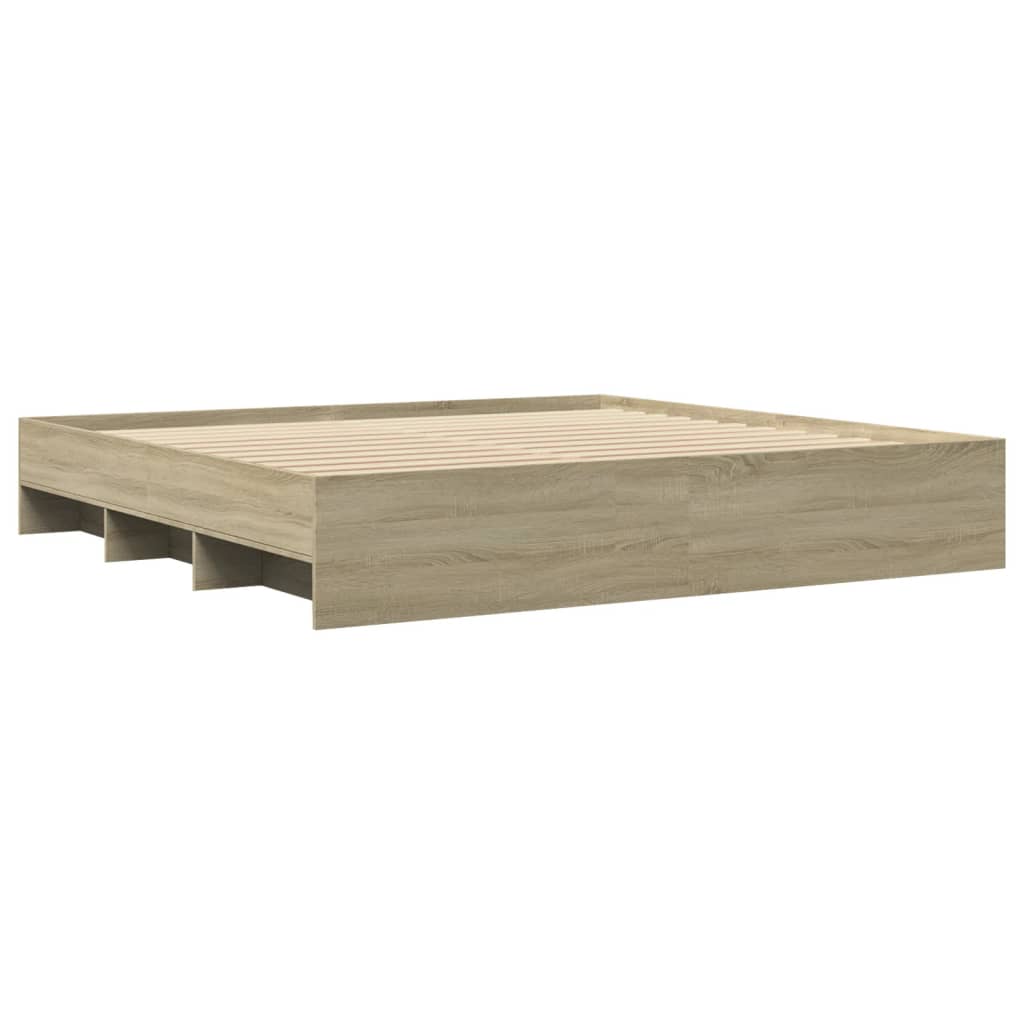 Bed Frame without Mattress Sonoma Oak 180x200 cm Super King Engineered Wood