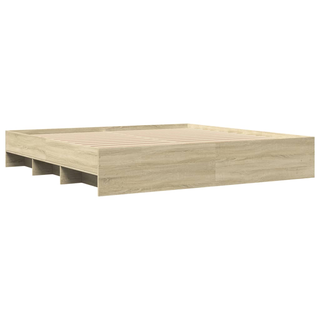 Bed Frame without Mattress Sonoma Oak 180x200 cm Super King Engineered Wood