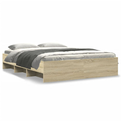 Bed Frame without Mattress Sonoma Oak 160x200 cm Engineered Wood