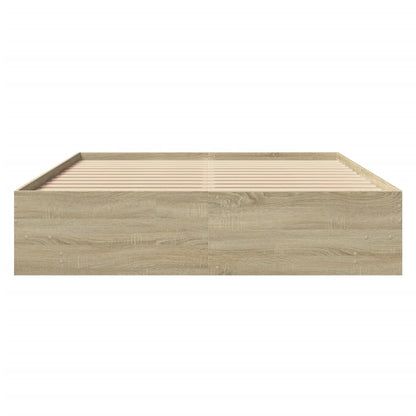 Bed Frame without Mattress Sonoma Oak 160x200 cm Engineered Wood