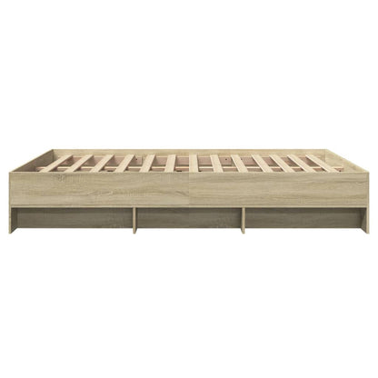 Bed Frame without Mattress Sonoma Oak 160x200 cm Engineered Wood