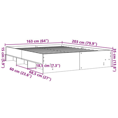 Bed Frame without Mattress Sonoma Oak 160x200 cm Engineered Wood