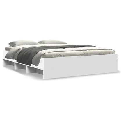 Bed Frame without Mattress White 150x200 cm King Size Engineered Wood