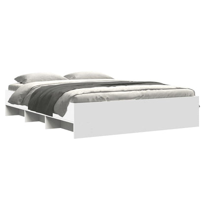 Bed Frame without Mattress White 150x200 cm King Size Engineered Wood