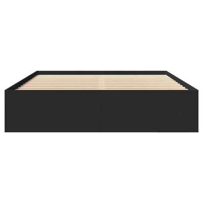 Bed Frame without Mattress Black 150x200 cm King Size Engineered Wood