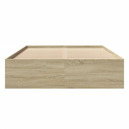 Bed Frame without Mattress Sonoma Oak 140x200 cm Engineered Wood