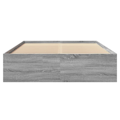 Bed Frame without Mattress Grey Sonoma 140x200 cm Engineered Wood