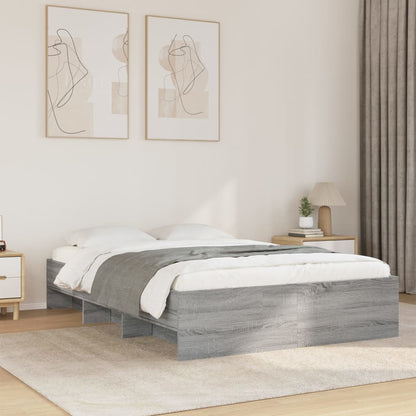 Bed Frame without Mattress Grey Sonoma 140x200 cm Engineered Wood