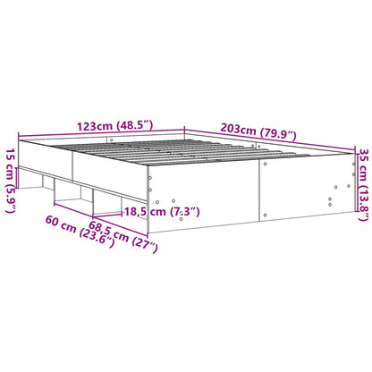 Bed Frame without Mattress White 120x200 cm Engineered Wood