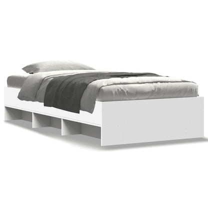 Bed Frame without Mattress White 90x200 cm Engineered Wood