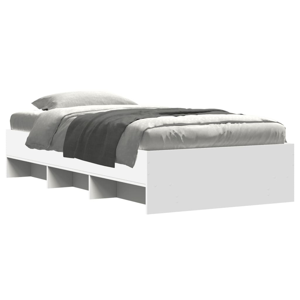 Bed Frame without Mattress White 90x200 cm Engineered Wood