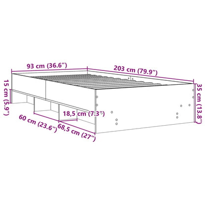 Bed Frame without Mattress White 90x200 cm Engineered Wood