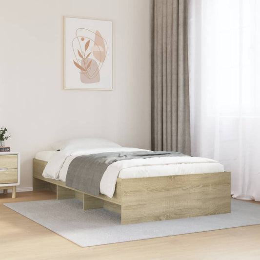 Bed Frame without Mattress Sonoma Oak 90x200 cm Engineered Wood