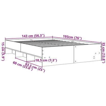 Bed Frame without Mattress White 140x190 cm Engineered Wood
