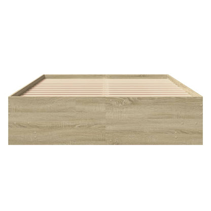 Bed Frame without Mattress Sonoma Oak 140x190 cm Engineered Wood