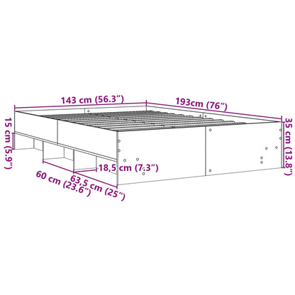 Bed Frame without Mattress Sonoma Oak 140x190 cm Engineered Wood