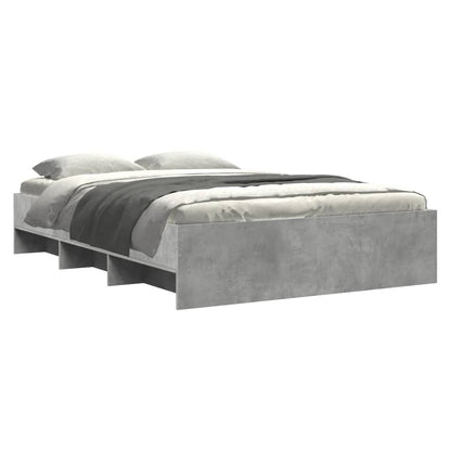 Bed Frame without Mattress Concrete Grey 140x190cm Engineered Wood