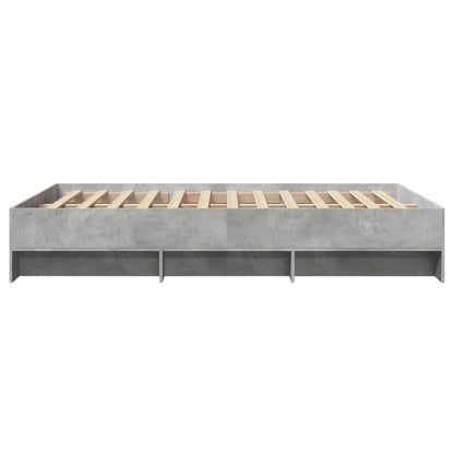 Bed Frame without Mattress Concrete Grey 140x190cm Engineered Wood