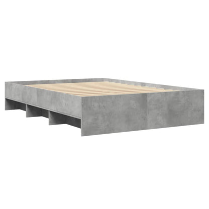Bed Frame without Mattress Concrete Grey 140x190cm Engineered Wood