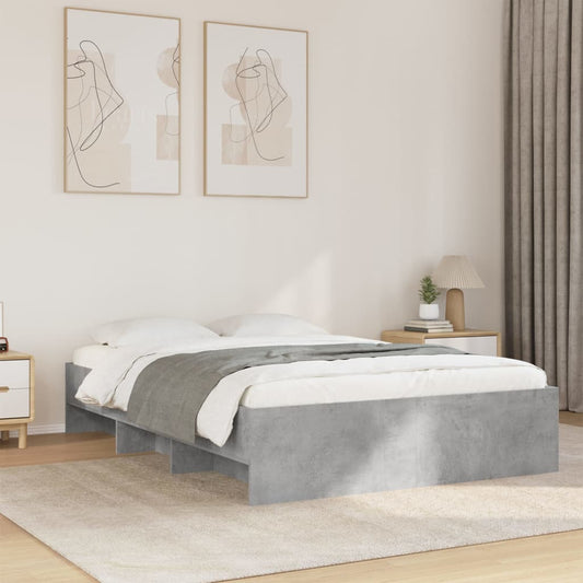 Bed Frame without Mattress Concrete Grey 140x190cm Engineered Wood