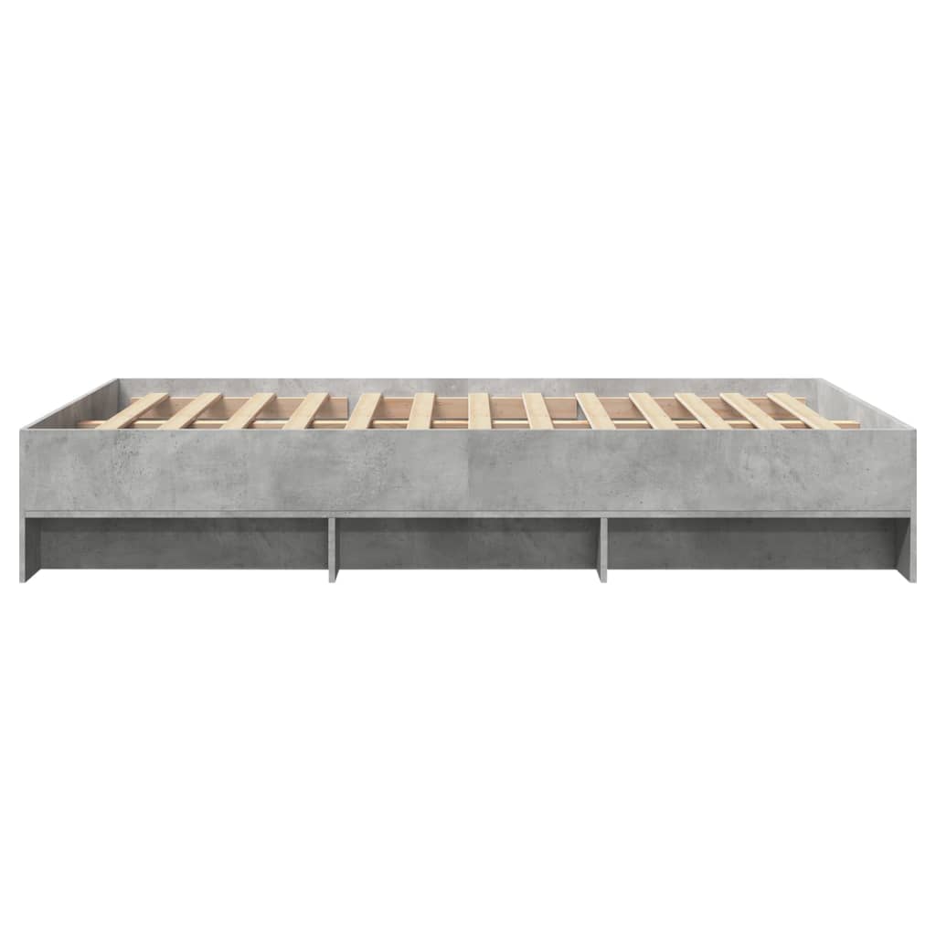 Bed Frame without Mattress Concrete Grey 135x190cm Engineered Wood