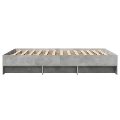 Bed Frame without Mattress Concrete Grey 135x190cm Engineered Wood