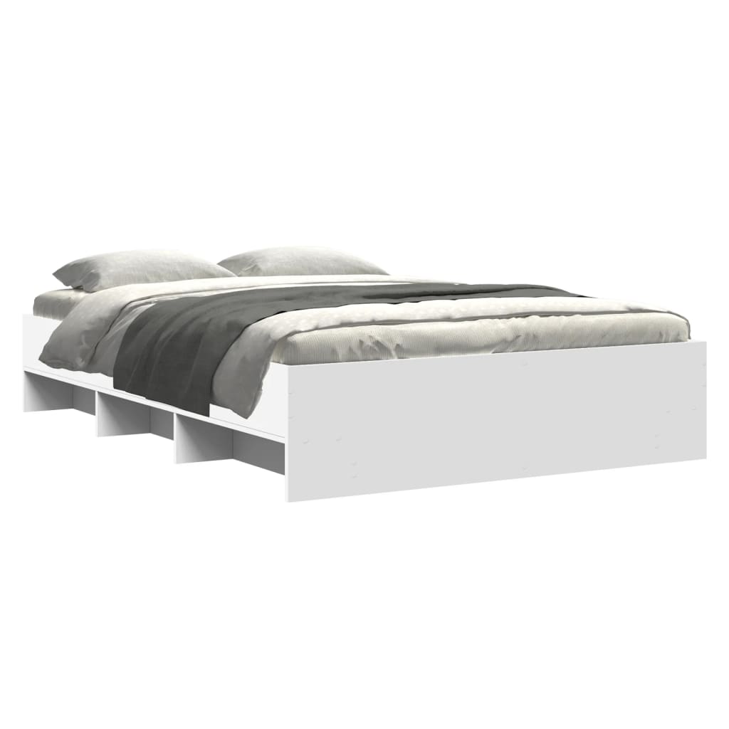 Bed Frame without Mattress White 120x190 cm Small Double Engineered Wood