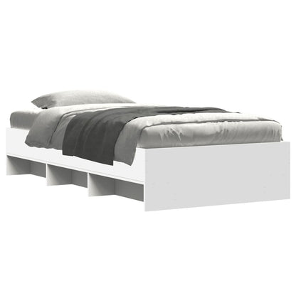 Bed Frame without Mattress White 90x190 cm Single Engineered Wood