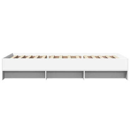 Bed Frame without Mattress White 90x190 cm Single Engineered Wood