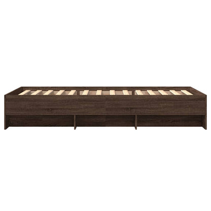 Bed Frame without Mattress Brown Oak 90x190 cm Single Engineered Wood