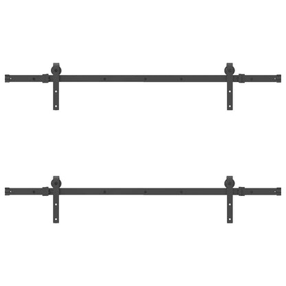 Sliding Door Hardware Kit 152,5 cm Steel Black