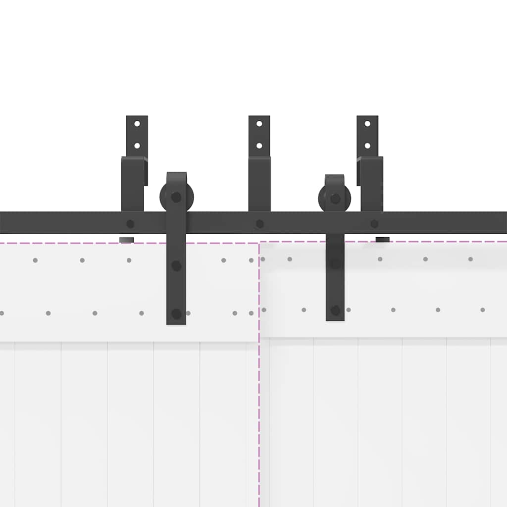 Sliding Door Hardware Kit 152,5 cm Steel Black