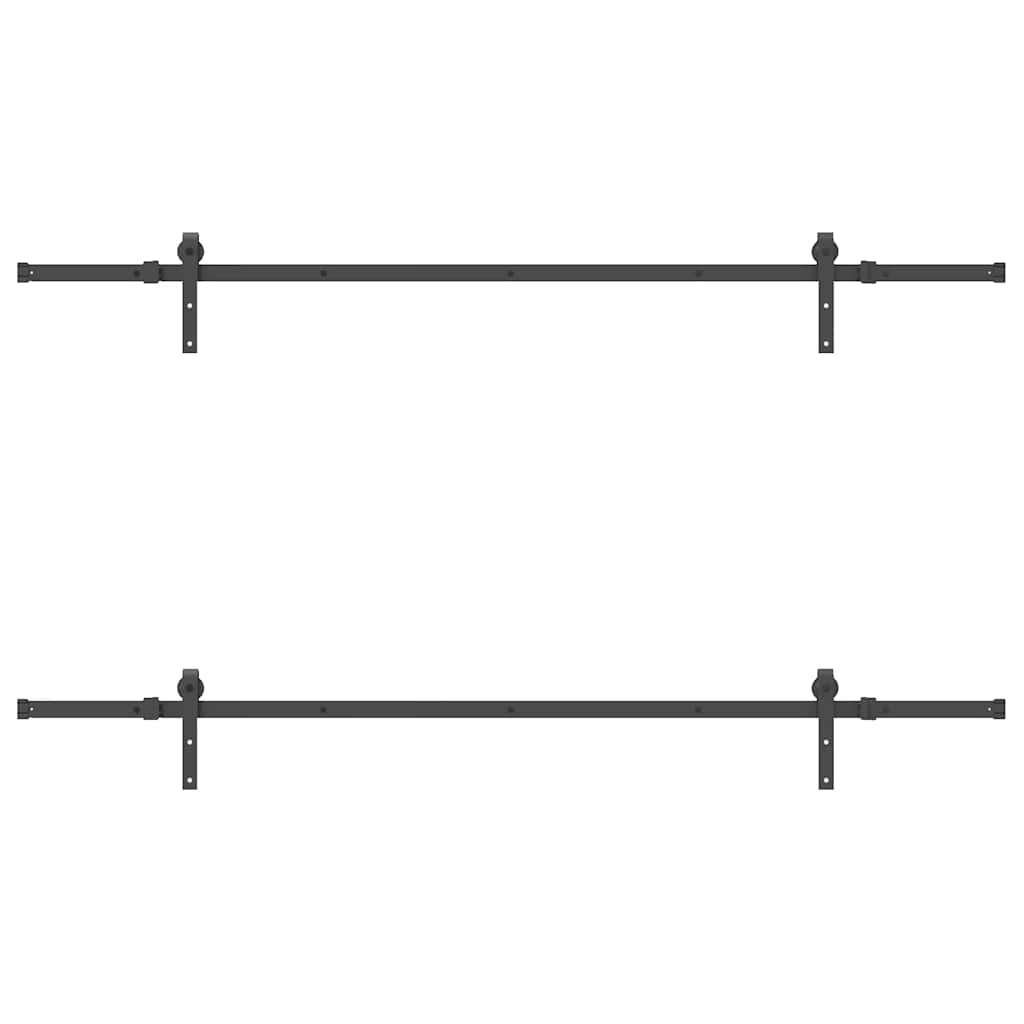 Sliding Door Hardware Kit 213,5 cm Steel Black