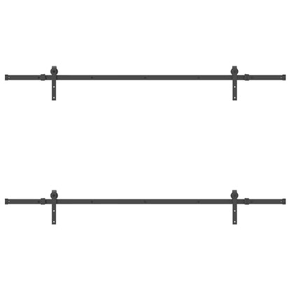Sliding Door Hardware Kit 213,5 cm Steel Black
