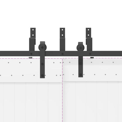 Sliding Door Hardware Kit 213,5 cm Steel Black